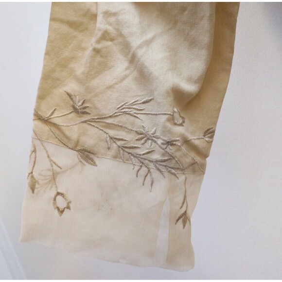 Silkland Shirt Blouse Silk Linen Button Up Top NWT Fairy Cottagecore - Picture 3 of 9